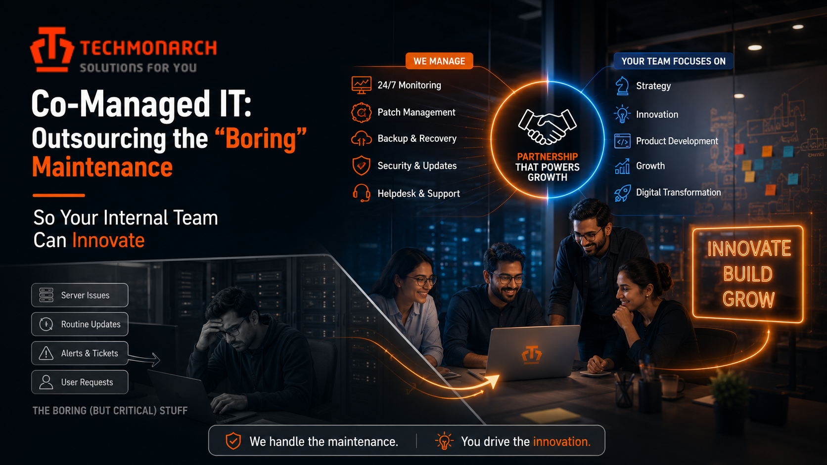 Co-Managed IT: Outsourcing the “Boring” Maintenance So Your Internal Team Can Innovate
